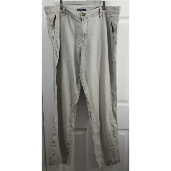 C & A Straight Fit Linen Beige Pants 40 X 32 - Picture 1 of 9